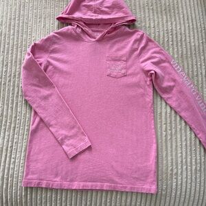 Vineyard Vines Girls XL Long Sleeved Pink Hooded Tshirt